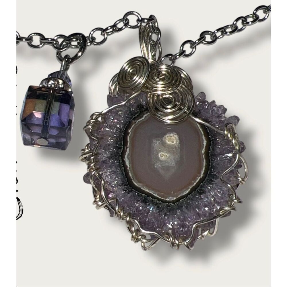 Amethyst Stalactite Pendant Necklace – 16”–19” Adjustable